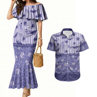 Hawaii Christmas In July Couples Matching Mermaid Dress and Hawaiian Shirt Amethyst Purple Mele Kalikimaka Sea Animals DT05 Purple - Polynesian Pride