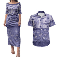 Hawaii Christmas In July Couples Matching Puletasi and Hawaiian Shirt Amethyst Purple Mele Kalikimaka Sea Animals DT05 Purple - Polynesian Pride