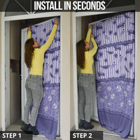 Hawaii Christmas In July Door Cover Amethyst Purple Mele Kalikimaka Sea Animals