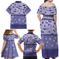 Hawaii Christmas In July Family Matching Off Shoulder Maxi Dress and Hawaiian Shirt Amethyst Purple Mele Kalikimaka Sea Animals DT05 - Polynesian Pride