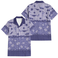 Hawaii Christmas In July Family Matching Off Shoulder Maxi Dress and Hawaiian Shirt Amethyst Purple Mele Kalikimaka Sea Animals DT05 Dad's Shirt - Short Sleeve Purple - Polynesian Pride