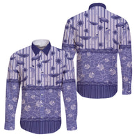 Hawaii Christmas In July Family Matching Off Shoulder Maxi Dress and Hawaiian Shirt Amethyst Purple Mele Kalikimaka Sea Animals DT05 Dad's Shirt - Long Sleeve Purple - Polynesian Pride