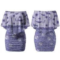 Hawaii Christmas In July Family Matching Off Shoulder Short Dress and Hawaiian Shirt Amethyst Purple Mele Kalikimaka Sea Animals DT05 Mom's Dress Purple - Polynesian Pride
