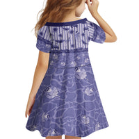 Hawaii Christmas In July Kid Short Sleeve Dress Amethyst Purple Mele Kalikimaka Sea Animals DT05 - Polynesian Pride