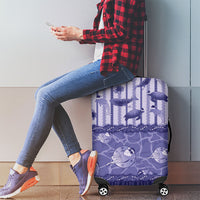 Hawaii Christmas In July Luggage Cover Amethyst Purple Mele Kalikimaka Sea Animals