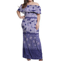 Hawaii Christmas In July Off Shoulder Maxi Dress Amethyst Purple Mele Kalikimaka Sea Animals DT05 Women Purple - Polynesian Pride