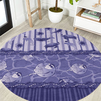 Hawaii Christmas In July Round Carpet Amethyst Purple Mele Kalikimaka Sea Animals DT05 Purple - Polynesian Pride
