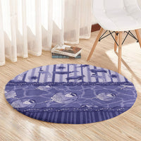 Hawaii Christmas In July Round Carpet Amethyst Purple Mele Kalikimaka Sea Animals DT05 - Polynesian Pride