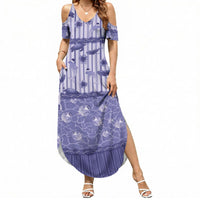 Hawaii Christmas In July Summer Maxi Dress Amethyst Purple Mele Kalikimaka Sea Animals DT05 Women Purple - Polynesian Pride