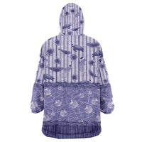 Hawaii Christmas In July Wearable Blanket Hoodie Amethyst Purple Mele Kalikimaka Sea Animals DT05 - Polynesian Pride