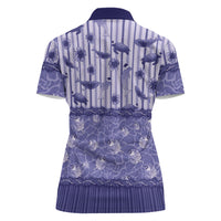 Hawaii Christmas In July Women Polo Shirt Amethyst Purple Mele Kalikimaka Sea Animals DT05 - Polynesian Pride