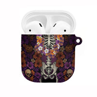 Hawaii Halloween AirPods Case Skeleton Bones Flower Lei Tropical Floral
