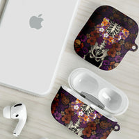 Hawaii Halloween AirPods Case Skeleton Bones Flower Lei Tropical Floral