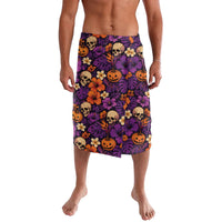 Hawaii Halloween Lavalava Skeleton Pumpkin Hawaiian Flower Tribal