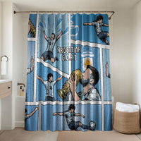 Argentina Football Bathroom Set Goat Comic Style Sun Of May