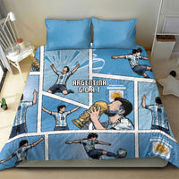 Argentina Football Bedding Set Goat Comic Style Sun Of May