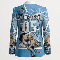 Custom Argentina Football Blazer Goat Comic Style Sun Of May