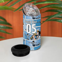 Custom Argentina Football 4 in 1 Can Cooler Tumbler Goat Comic Style Sun Of May