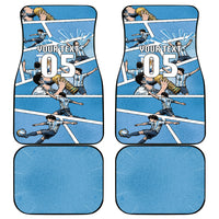Custom Argentina Football Car Mats Goat Comic Style Sun Of May