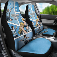 Argentina Football Car Seat Cover Goat Comic Style Sun Of May