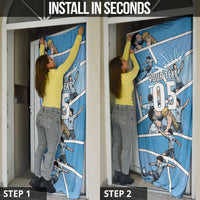 Custom Argentina Football Door Cover Goat Comic Style Sun Of May