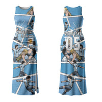 Custom Argentina Football Family Matching Tank Maxi Dress and Hawaiian Shirt Goat Comic Style Sun Of May