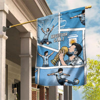 Argentina Football Garden Flag Goat Comic Style Sun Of May
