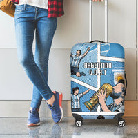 Argentina Football Luggage Cover Goat Comic Style Sun Of May