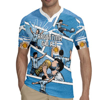 Custom Argentina Football Rugby Jersey Goat Comic Style Sun Of May