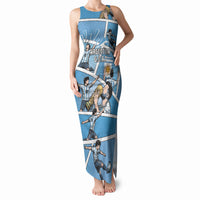 Custom Argentina Football Tank Maxi Dress Goat Comic Style Sun Of May