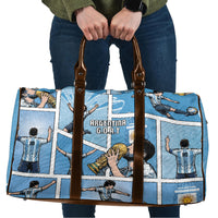 Argentina Football Travel Bag Goat Comic Style Sun Of May