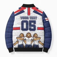 Custom England Football Bomber Puffer Jacket Three Lions Trophy St George Cross