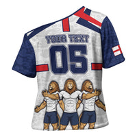 Custom England Football Cross Shoulder Shirt Three Lions Trophy St George Cross