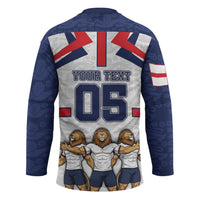 Custom England Football Hockey Jersey Three Lions Trophy St George Cross