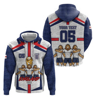 Custom England Football Hoodie Three Lions Trophy St George Cross