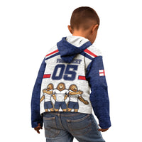 Custom England Football Kid Hoodie Three Lions Trophy St George Cross