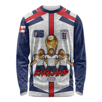 Custom England Football Long Sleeve Shirt Three Lions Trophy St George Cross
