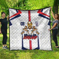 Custom England Football Quilt Three Lions Trophy St George Cross