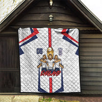 Custom England Football Quilt Three Lions Trophy St George Cross