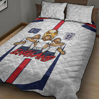 Custom England Football Quilt Bed Set Three Lions Trophy St George Cross