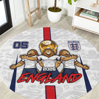 Custom England Football Round Carpet Three Lions Trophy St George Cross