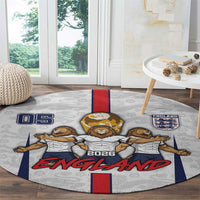 Custom England Football Round Carpet Three Lions Trophy St George Cross