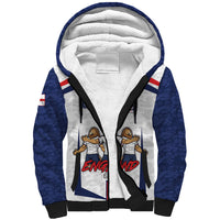 Custom England Football Sherpa Hoodie Three Lions Trophy St George Cross