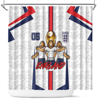 Custom England Football Shower Curtain Three Lions Trophy St George Cross