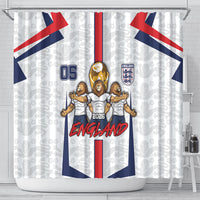 Custom England Football Shower Curtain Three Lions Trophy St George Cross