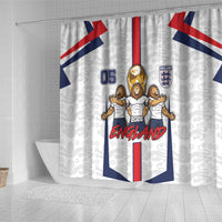 Custom England Football Shower Curtain Three Lions Trophy St George Cross