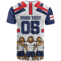 Custom England Football T Shirt Three Lions Trophy St George Cross