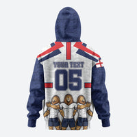 Custom England Football Zip Hoodie Three Lions Trophy St George Cross