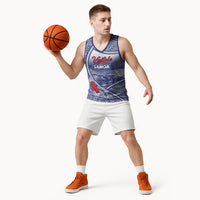 Personalised Vaitele Samoa Village Basketball Jersey Falefa Valley Polynesian Tribal Hibiscus Floral
