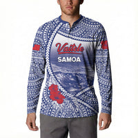 Personalised Vaitele Samoa Village Button Sweatshirt Falefa Valley Polynesian Tribal Hibiscus Floral